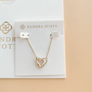 Kendra Scott Ari Heart Collection. Gold Dichroic Glass Necklace